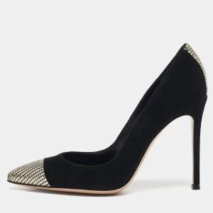 Gianvito Rossi Black Suede Camnero Nero Pumps Size 37