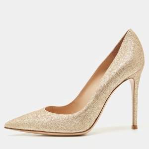 Gianvito Rossi Gold Glitter Gianvito Pumps Size 38.5