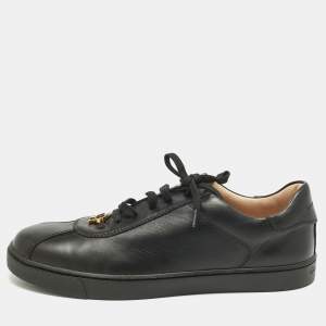 Pre Owned Gianvito Rossi Black Leather Ribbon Low Top Sneakers Size 37