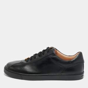 Pre Owned Gianvito Rossi Black Leather Ribbon Low Top Sneakers Size 39