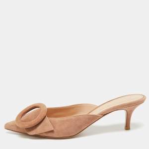 مملوكة مسبقًا Gianvito Rossi Portofino Size 36 Beige Suede Mules