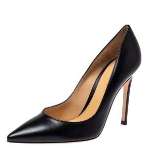 Pre Owned Gianvito Rossi Black Leather Pointed Toe Pumps Size 36