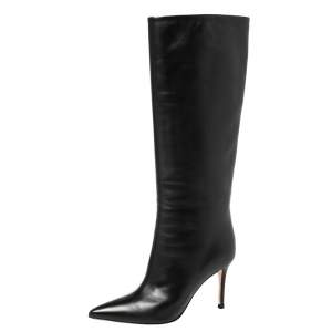 Gianvito Rossi Black Leather Boots Size 36.5