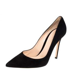 Pre Owned Gianvito Rossi Black Suede Pointed Toe Pumps Size 41
