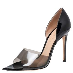 Pre Owned Gianvito Rossi Black Patent Leather and PVC Bree Pumps Size 37