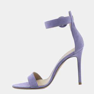 Pre Owned  Gianvito Rossi Purple Suede Portofino 105mm Sandals Size EU 38