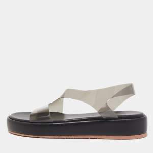 Pre Owned Gianvito Rossi Black PVC Metropolis Sandals Size 36