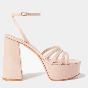 Pre Owned Gianvito Rossi Patent Leather High Heel Sandals 37.5