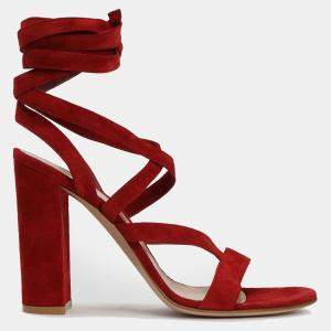 Gianvito Rossi Suede Ankle Strap Sandals 35
