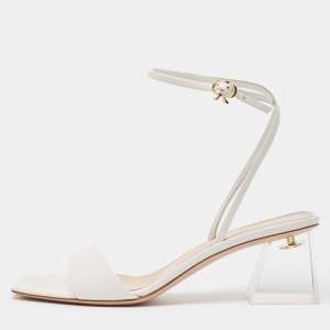 Gianvito Rossi White Leather Cosmic Sandals Size 39