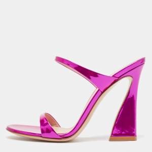 Gianvito Rossi Metallic Pink Leather Aura Sandals Size 36