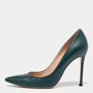 Gianvito Rossi Green Leather Gianvito Pumps Size 38.5