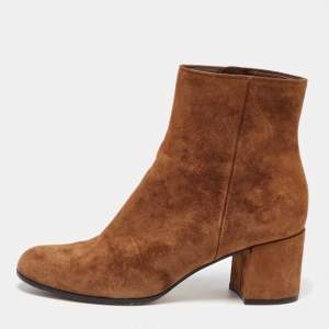 Gianvito Rossi Brown Suede Ankle Length Boots 38