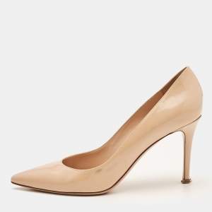 Gianvito Rossi Beige Patent Leather Gianvito  Pumps Size 38.5