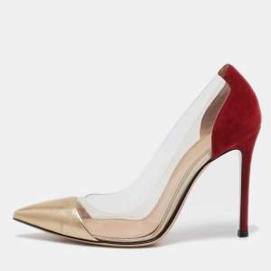 Gianvito Rossi Multicolor PVC and Suede Plexi Pumps Size 36