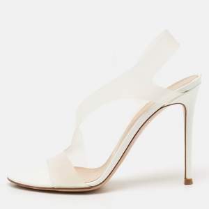 Gianvito Rossi Transparent PVC Metropolis Ankle Strap Sandals Size 40.5