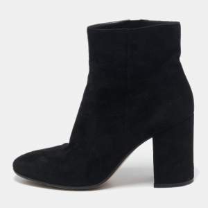 Gianvito Rossi Black Suede Ankle Length Boots Size 38.5