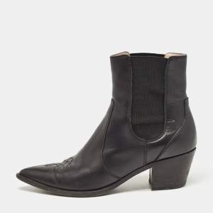 Gianvito Rossi Black Leather Hiking Boots Size 38