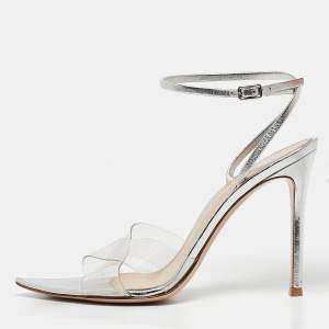 Gianvito Rossi Transparent Leather and PVC Plexi Stark Sandals Size 37