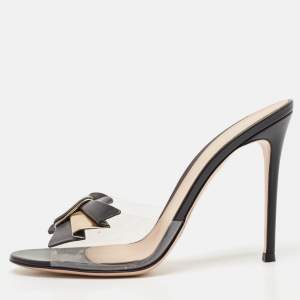 Gianvito Rossi Transparent Leather and PVC Slide Sandals Size 40