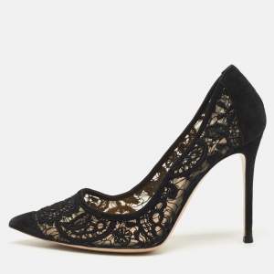 Gianvito Rossi Black Suede Pointed Toe  Pumps Size 40.5