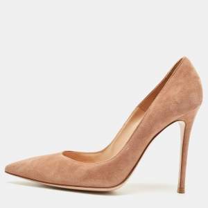Gianvito Rossi Brown Suede Pointed Toe Pumps Size 41