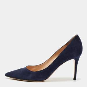 Gianvito Rossi Black Suede Gianvito 85 Pointed Toe Pumps Size 40