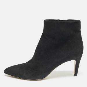 Gianvito Rossi Black Suede Ankle Length Boots Size 40.5