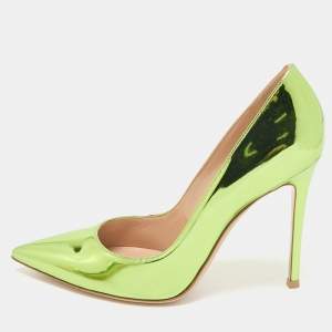 Gianvito Rossi Metallic Green Leather Gianvito Pumps Size 39.5