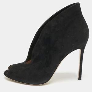 Gianvito Rossi Black Suede Vamp Booties Size 40