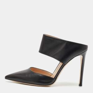 Gianvito Rossi Black Leather Mules Size 38