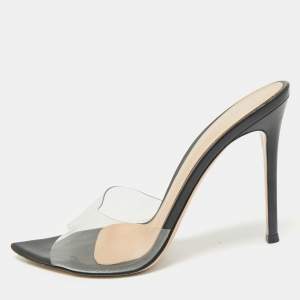 Gianvito Rossi Black PVC Elle Slide Sandals Size 38