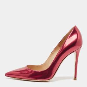 Gianvito Rossi Red Patent Leather Pointed Toe Pumps Size 39.5