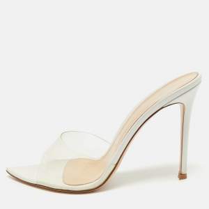 Gianvito Rossi Transparent PVC and Leather Elle Slide Sandals Size 40
