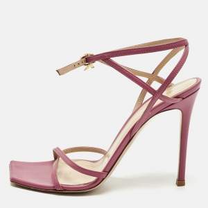 Pre Owned Gianvito Rossi Pink Leather Georgina Sandals Size 38.5