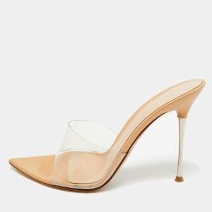 Pre Owned Gianvito Rossi Transparent PVC Elle Slide Sandals Size 39