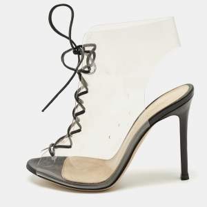 مملوكة مسبقًا حذاء بوت جيانفيتو روسي هيلموت بي في سي شفاف بطول الكاحل مقاس 35.5