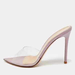Pre Owned Gianvito Rossi Elle Size 39 Transparent Leather and PVC Slide Sandals