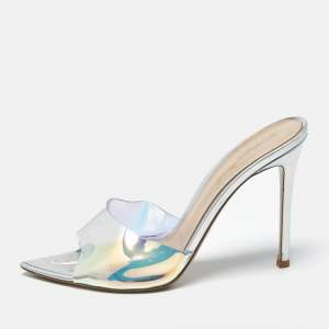مملوكة مسبقًا Gianvito Rossi Elle Size 39 Iridescent PVC Slide Sandals