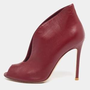 Pre Owned Gianvito Rossi Vamp Size 36 Red Leather Booties