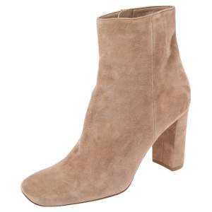 Pre Owned Gianvito Rossi Beige Suede Ankle Boots Size 40