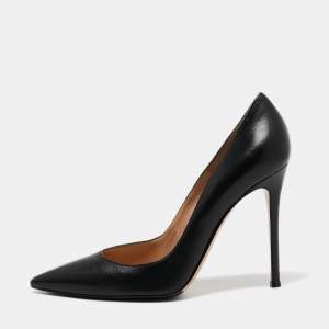 Pre Owned Gianvito Rossi Black Leather Pointed Toe Pumps Size 40
