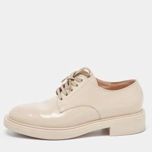 Gianvito Rossi Beige Leather Vittori Oxfords Size 35.5