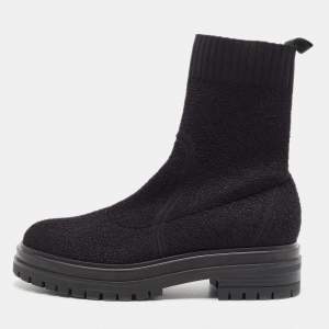 Pre Owned Gianvito Rossi Black Fabric Sock Ankle Boots Size 36