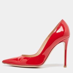 Pre Owned Gianvito Rossi Red Patent Leather Gianvito Pumps Size 36