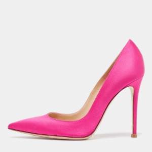 Pre Owned Gianvito Rossi Pink Satin Gianvito Pumps Size 39
