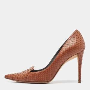 Gina Brown Python Pointed Toe Pumps Size 37.5