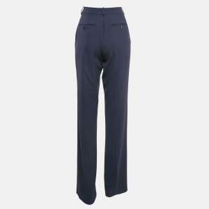 Giorgio Armani Navy Blue Wool Straight Leg Trousers M