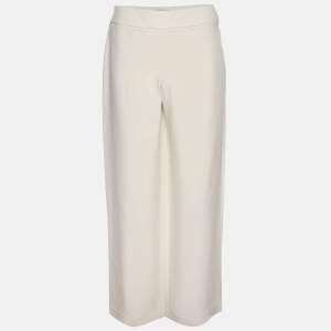 Giorgio Armani Beige Silk Shantung Classic Palazzo Pants M