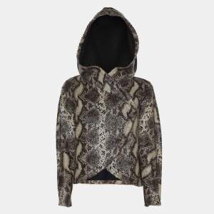 Pre Owned Giorgio Armani Multicolor Faux Python Hoodie Jacket S